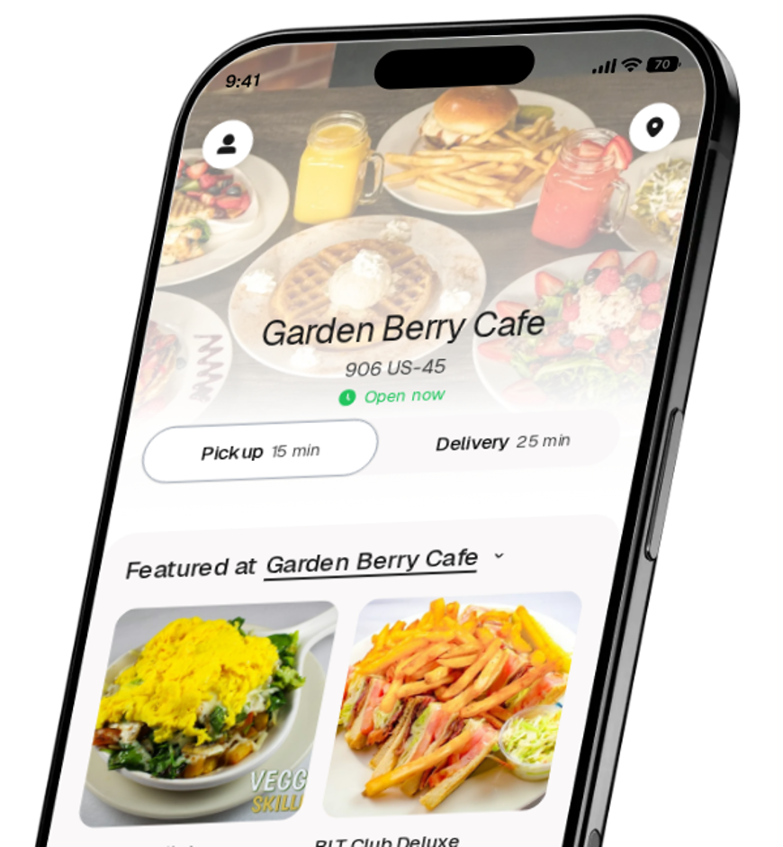 Garden Berry Cafe app preview