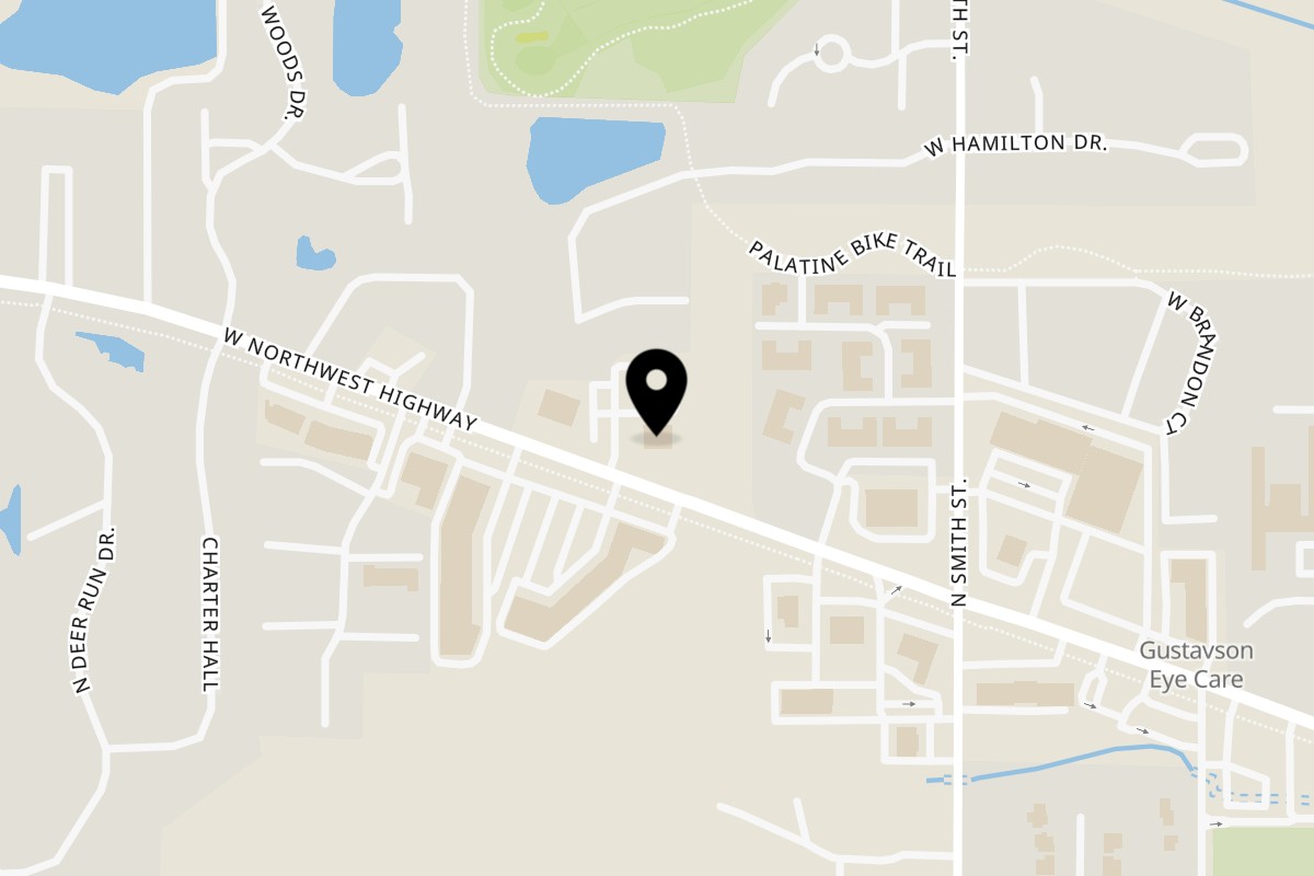 Map showing the location of Garden Berry Cafe Garden Berry Cafe - Palatine on 440 W Northwest Hwy in Palatine